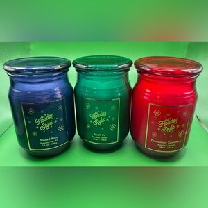 Holiday Style Scented Candles (Fresh Fir, Spiced Pine, Cinnamon Cahmere) U Pick